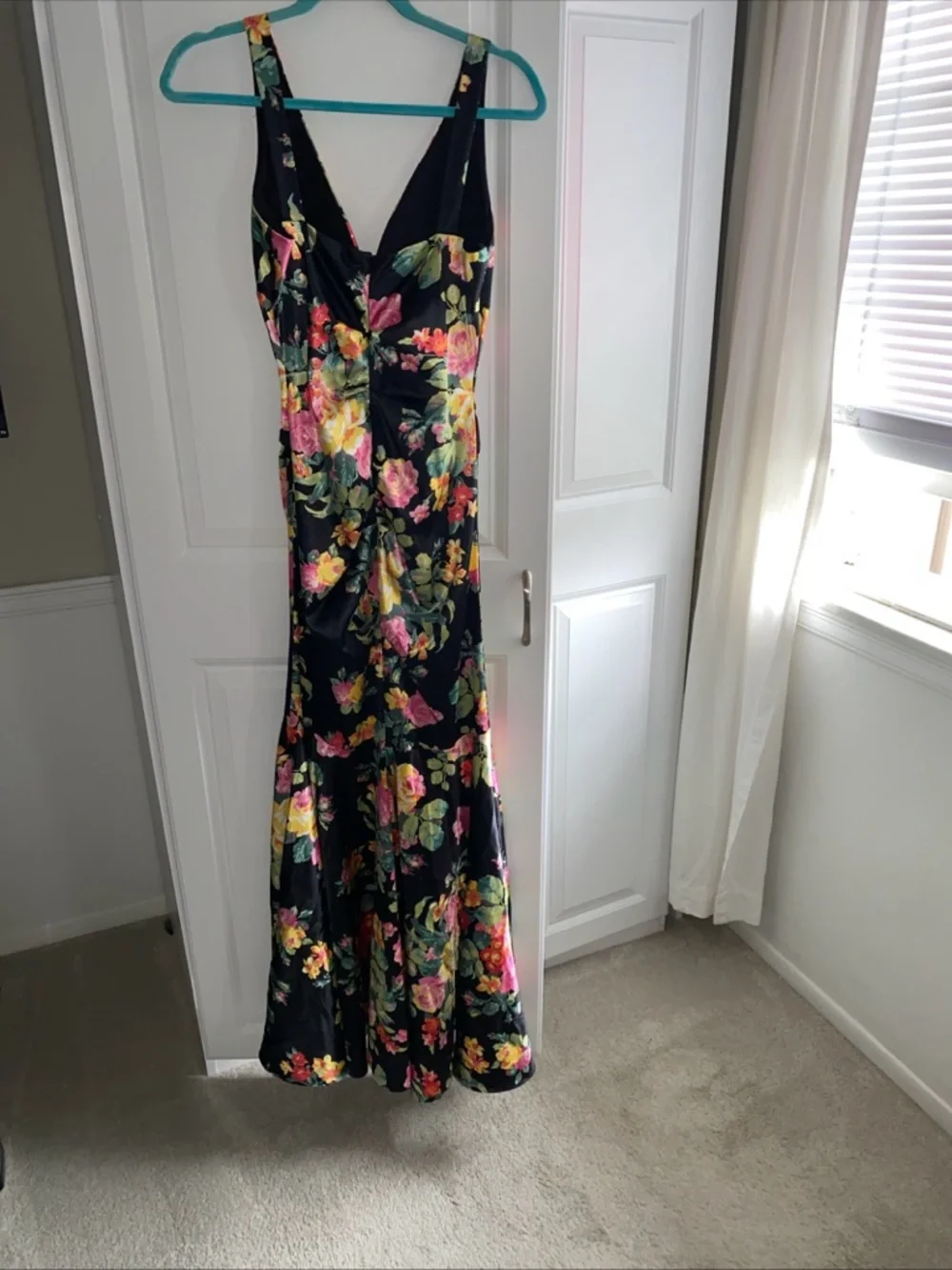 Jump Apparel Prom Gown  Dress 7/8 Black Floral Multi Colored - Picture 13 of 16